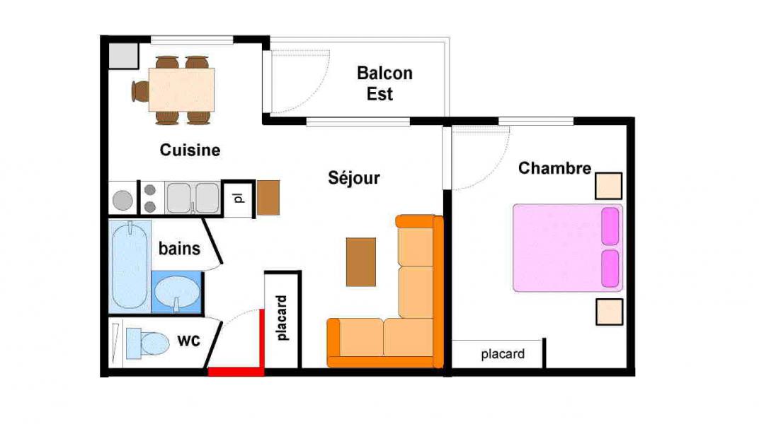 Vacances en montagne Appartement 2 pièces 5 personnes (BO0013) - Résidences du Quartier Napoléon - Val Cenis - Plan