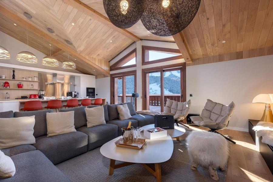 Vakantie in de bergen Chalet 6 kamers cabine 12 personen - Rosoire - Courchevel - Woonkamer