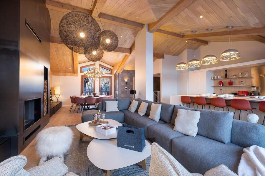 Vakantie in de bergen Chalet 6 kamers cabine 12 personen - Rosoire - Courchevel - Woonkamer