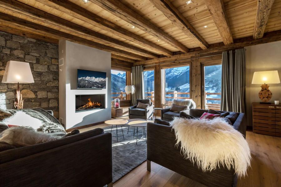 Vakantie in de bergen Chalet 6 kamers 10 personen - Sagalodge - La Clusaz - Woonkamer