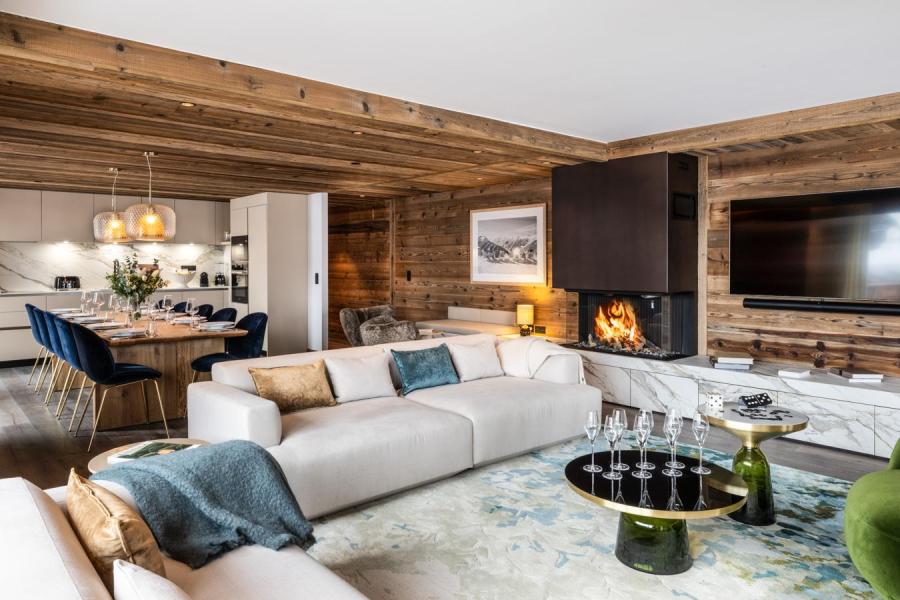 Holiday in mountain resort 5 room duplex apartment cabin 8-10 people (S1) - Silverstone - Val d'Isère - Living room