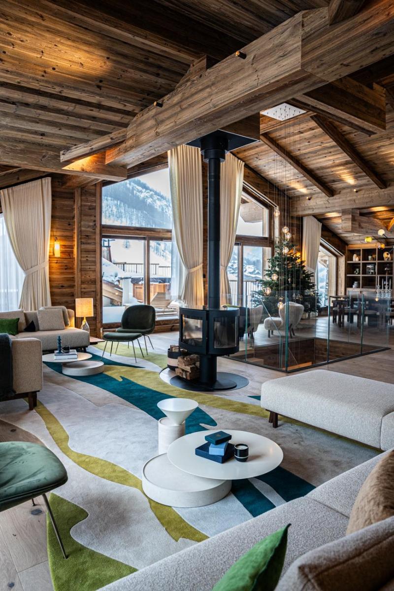 Holiday in mountain resort 7 room cabin triplex apartment 17 people (S7) - Silverstone - Val d'Isère - Living room