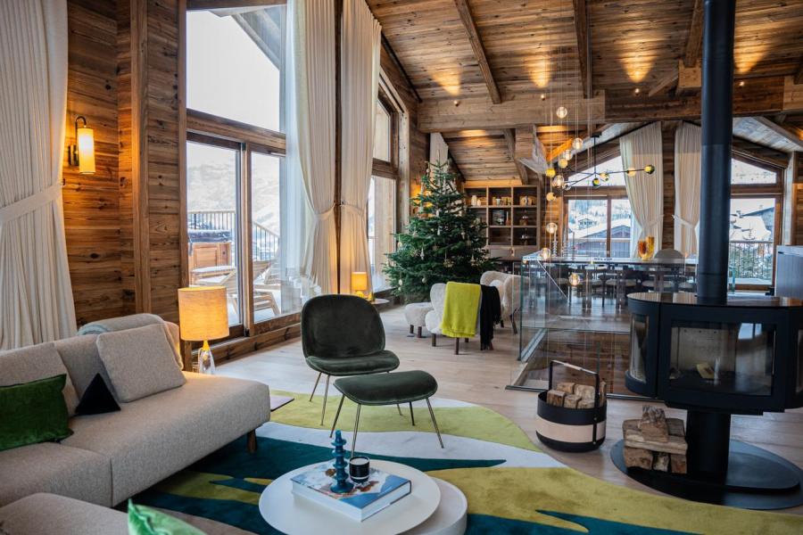 Holiday in mountain resort 7 room cabin triplex apartment 17 people (S7) - Silverstone - Val d'Isère - Living room