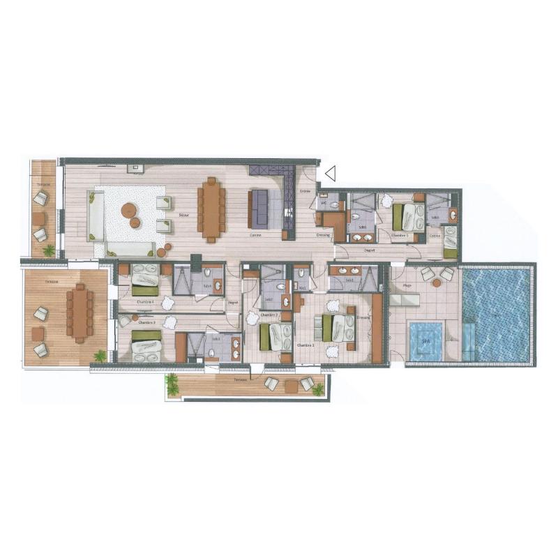 Vacances en montagne Appartement 6 pièces cabine 10-12 personnes (S2) - Silverstone - Val d'Isère - Plan