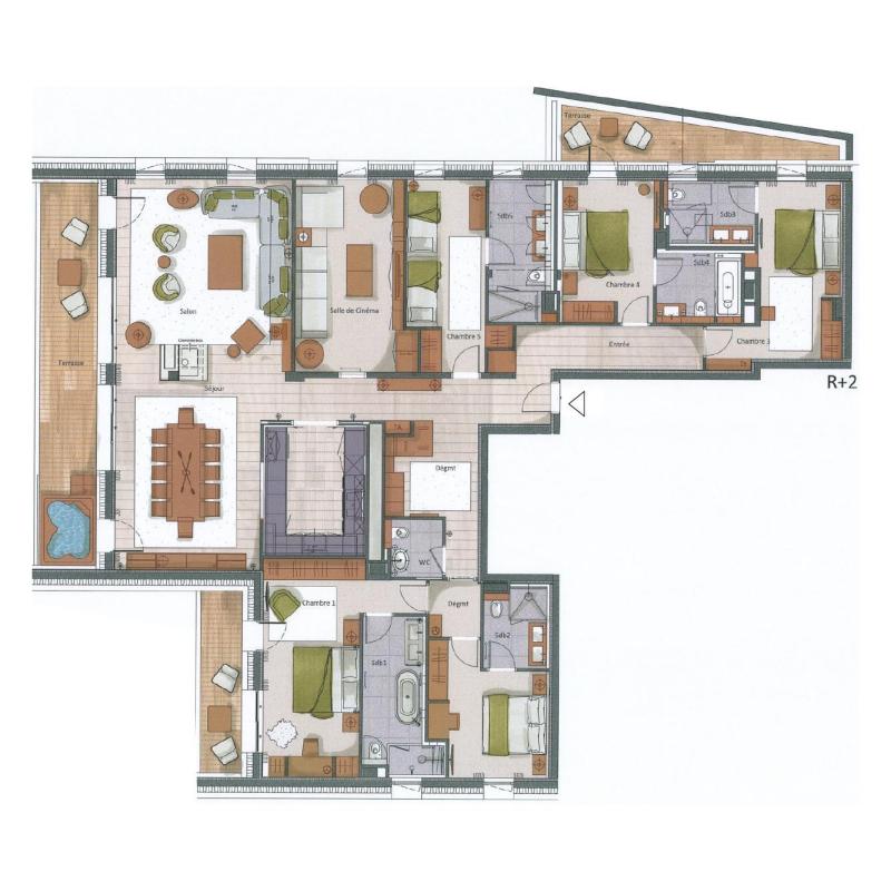 Vacanze in montagna Appartamento 5 stanze con cabina per 10-12 persone (S4) - Silverstone - Val d'Isère - Mappa