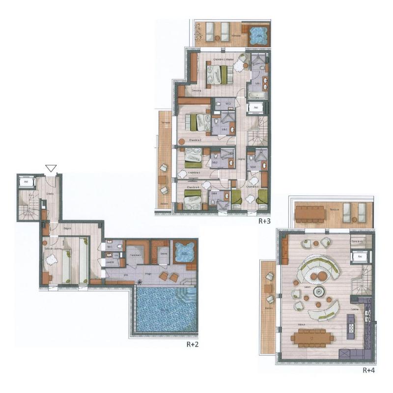 Vacances en montagne Appartement triplex 5 pièces 10-12 personnes (S5) - Silverstone - Val d'Isère - Plan