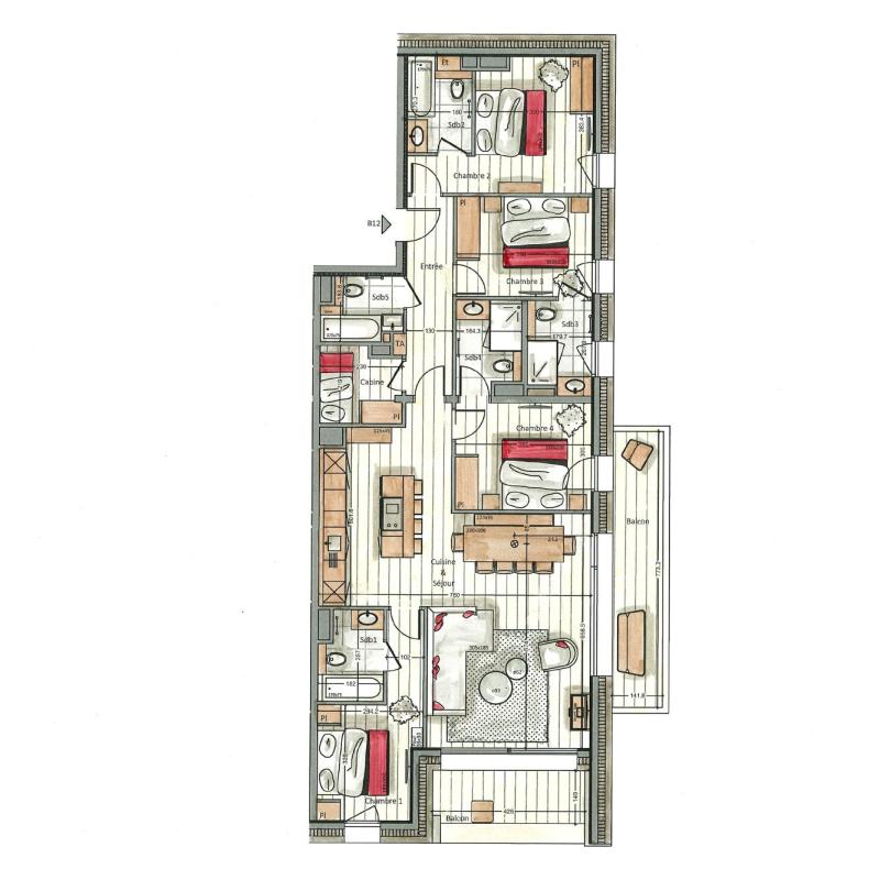 Vacanze in montagna Appartamento 5 stanze con cabina per 8-10 persone (B12) - Vail Lodge - Val d'Isère - Mappa