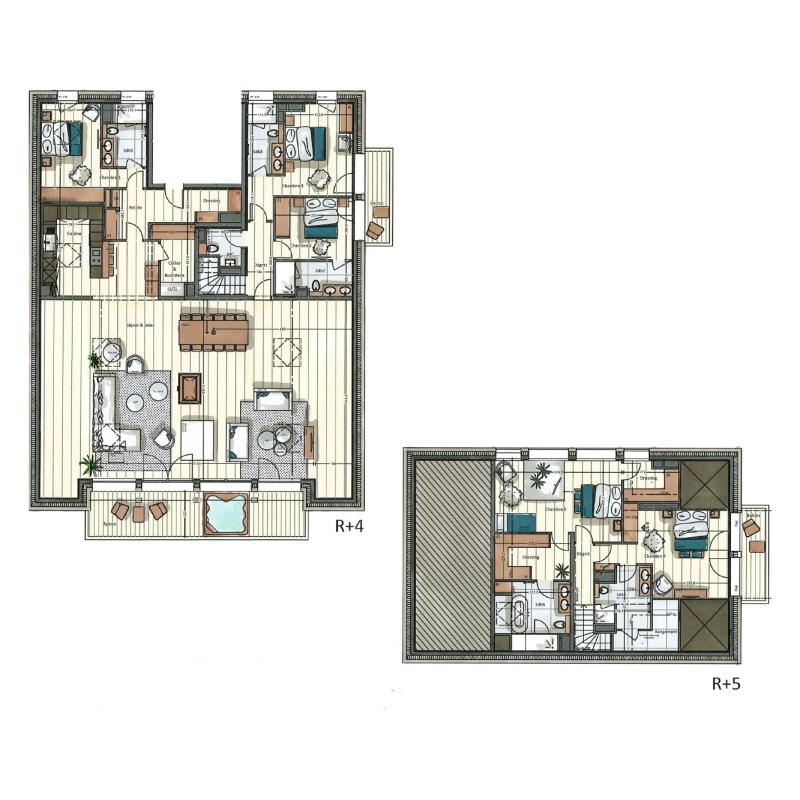 Holiday in mountain resort 6 room duplex apartment 12 people (B41) - Vail Lodge - Val d'Isère - Plan