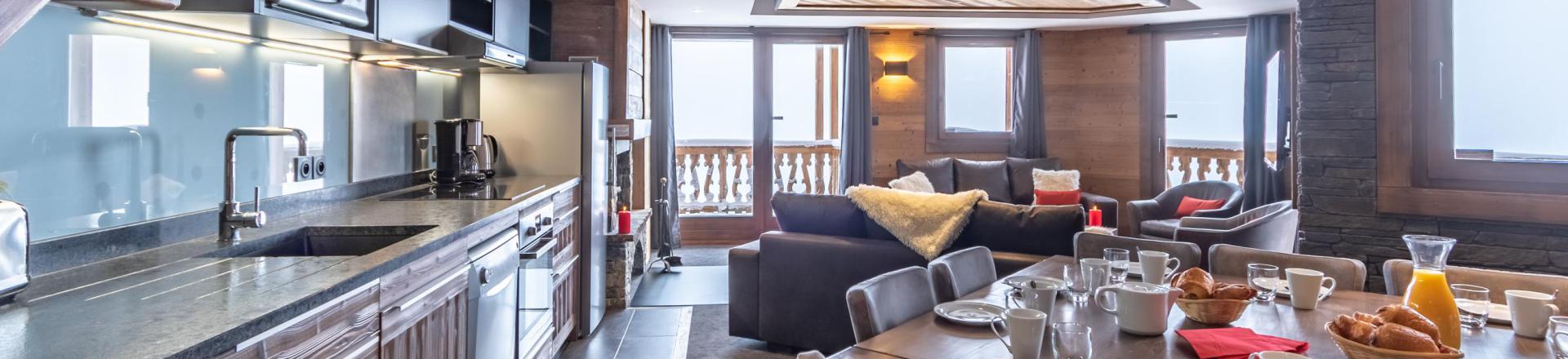 Urlaub in den Bergen 6 Zimmer Maisonettewohnung für 10 Personen - Chalet Altitude - Val Thorens - Küche