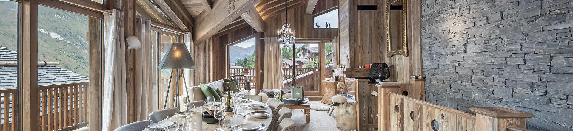 Holiday in mountain resort 6 room chalet 10 people - Chalet Coco Marcel - Saint Martin de Belleville - Dining area