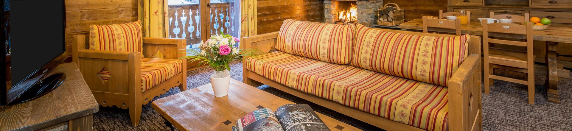 Holiday in mountain resort 3 room apartment 4-6 people - Chalet de l'Ours - Les Arcs - Living room