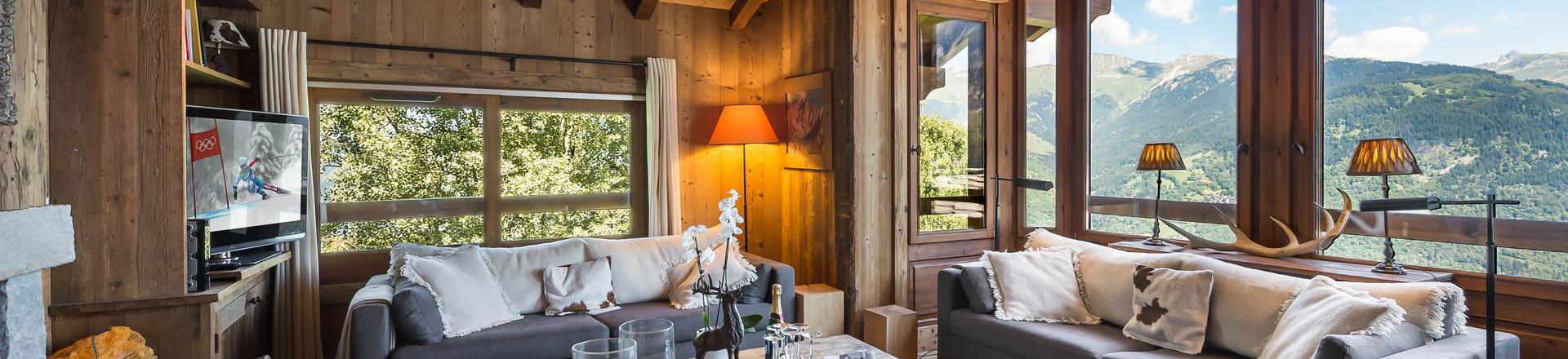 Holiday in mountain resort 6 room chalet 12 people - Chalet Face Nord - Courchevel - Living room