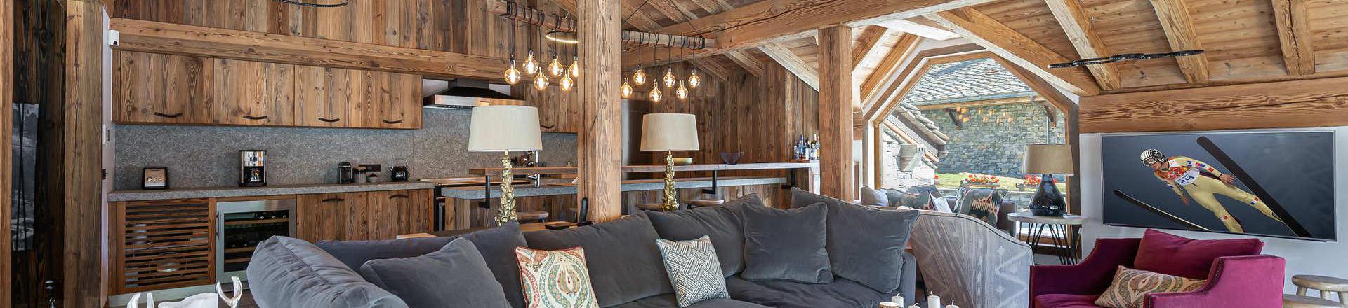 Urlaub in den Bergen 6 Zimmer Chalet für 14 Personen - Chalet Hermine Blanche - Val d'Isère - Wohnzimmer