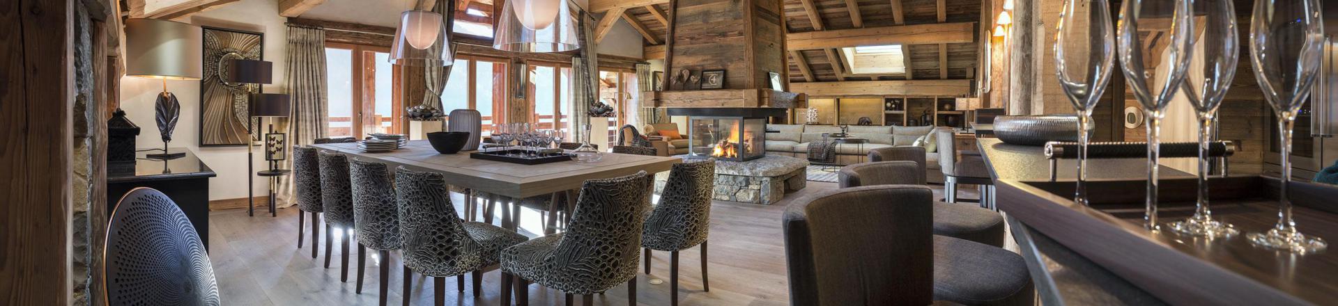 Holiday in mountain resort 7 room triplex chalet 10 people - Chalet la Ferme de Juliette - Le Grand Bornand - Dining area