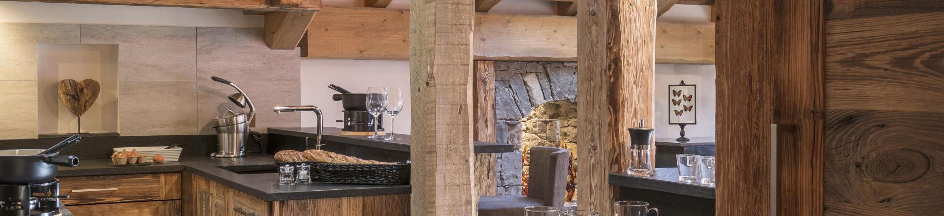 Vacanze in montagna Chalet su 3 piani 7 stanze per 10 persone - Chalet la Ferme de Juliette - Le Grand Bornand - Cucina aperta