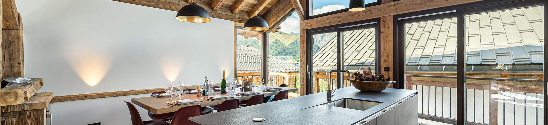 Vacanze in montagna Chalet su 2 piani 6 stanze per 10 persone - Chalet la Grange - Saint Martin de Belleville - Cucina aperta