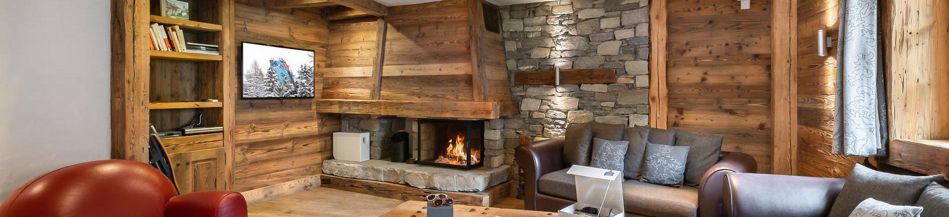 Vacances en montagne Chalet 6 pièces 10 personnes - Chalet la Tannière des Ours - Méribel - Séjour