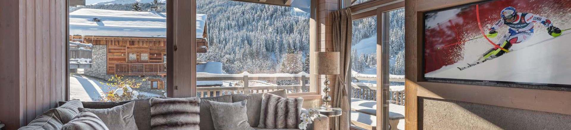 Holiday in mountain resort 5 room quadriplex chalet 10 people - Chalet le Cortina - Courchevel - Living room