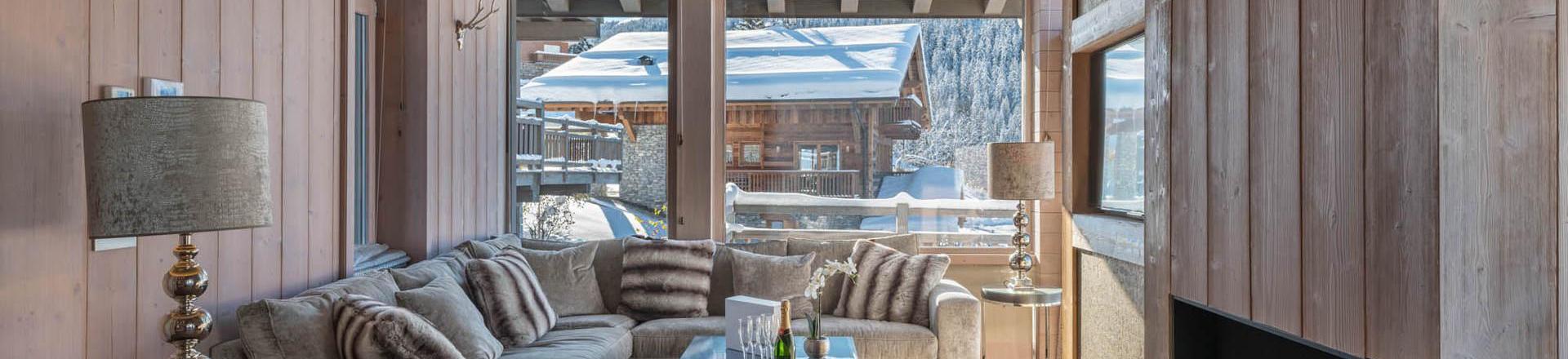 Holiday in mountain resort 5 room quadriplex chalet 10 people - Chalet le Cortina - Courchevel - Living room