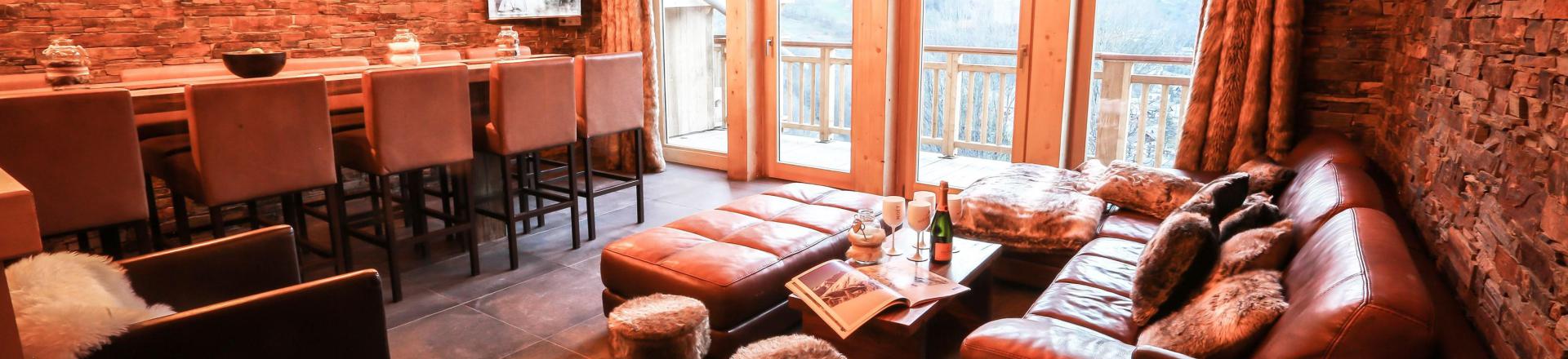 Urlaub in den Bergen Chalet Les Lions Blancs - Valloire - Wohnzimmer