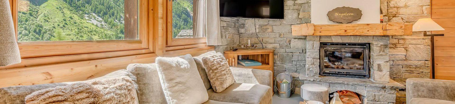 Vakantie in de bergen Chalet triplex 6 kamers 10 personen (CH) - Chalet Napoléon - Tignes - Woonkamer