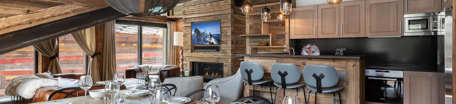 Urlaub in den Bergen Triplex-Chalet 5 zimmer 10 Personnen - Chalet Ours Noir - Val d'Isère - Wohnzimmer