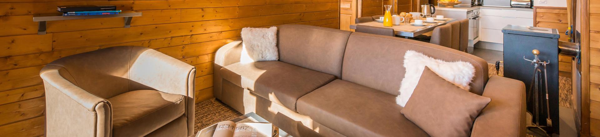 Holiday in mountain resort 4 room apartment 6-8 people (Grand Confort) - Chalet Val 2400 - Val Thorens - Living room