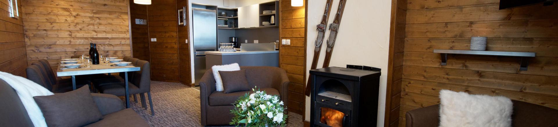 Urlaub in den Bergen 5-Zimmer-Appartment für 8 Personen - Chalet Val 2400 - Val Thorens - Wohnzimmer
