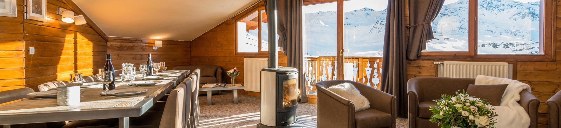 Urlaub in den Bergen 6 Zimmer Appartement für 10-12 Personen (Grand Confort) - Chalet Val 2400 - Val Thorens - Wohnzimmer