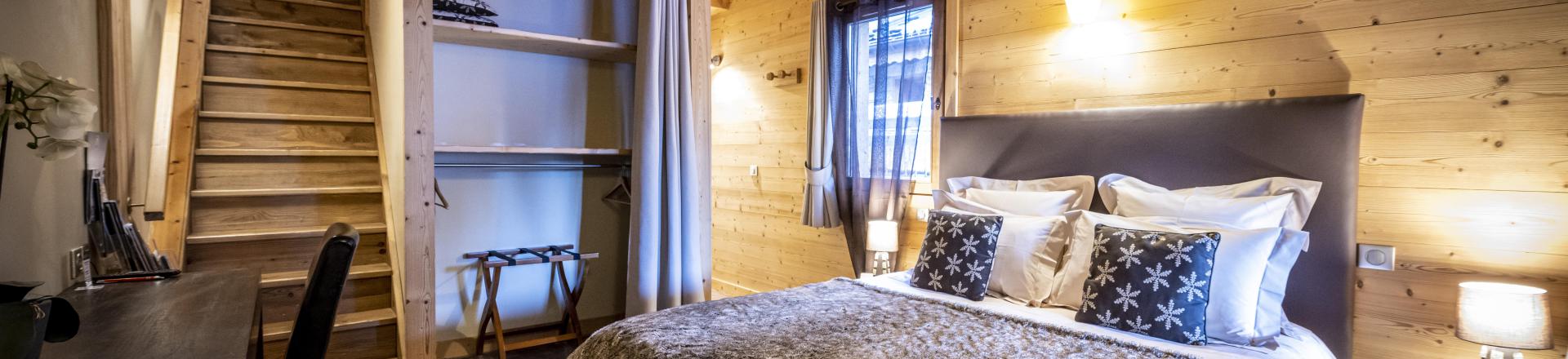 Holiday in mountain resort 5 room triplex semi-detached chalet 9 people (Pierra Menta 1) - Chalets du Cocoon - La Plagne - Bedroom