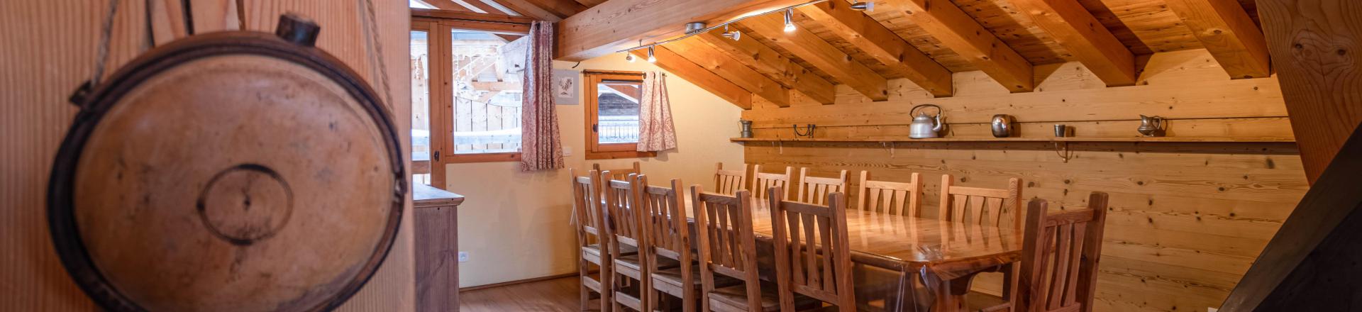 Holiday in mountain resort 6 room triplex chalet 11 people (Mont Blanc) - Chalets du Cocoon - La Plagne - Dining area
