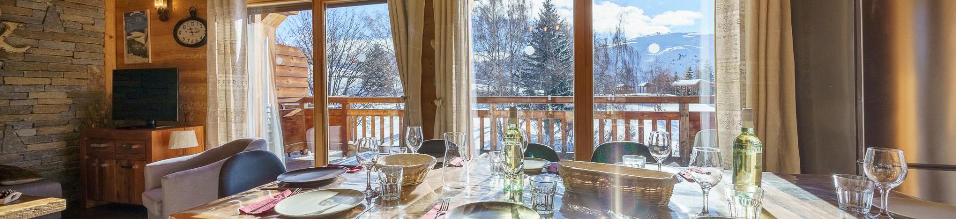 Holiday in mountain resort 5 room triplex chalet 8 people (Friandise) - Chalets Les Balcons du Golf - Alpe d'Huez - Dining area