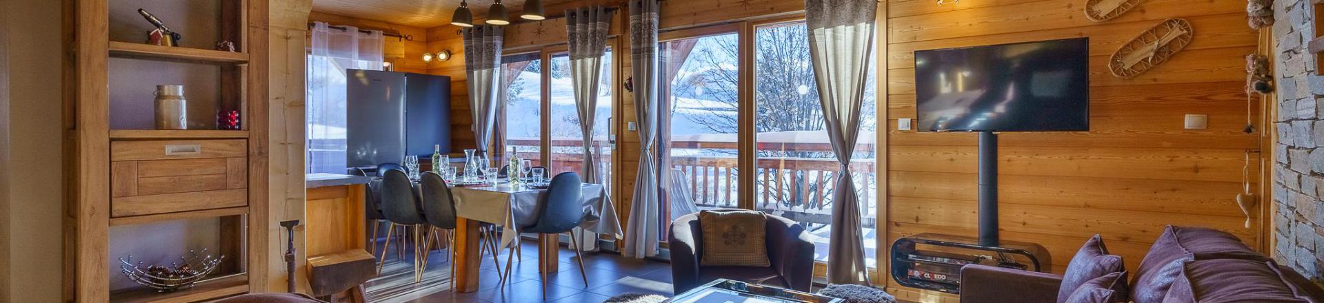 Vacanze in montagna Chalet su 3 piani 5 stanze per 8 persone (Rébèque) - Chalets Les Balcons du Golf - Alpe d'Huez - Soggiorno