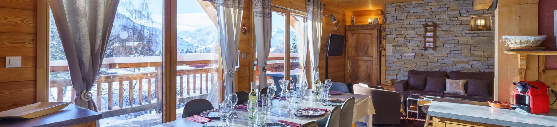 Vakantie in de bergen Chalet triplex 5 kamers 8 personen (Rébèque) - Chalets Les Balcons du Golf - Alpe d'Huez - Eetkamer