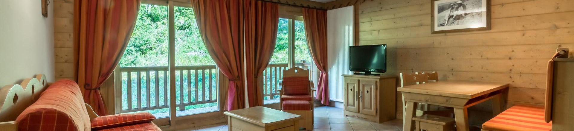 Urlaub in den Bergen 3-Zimmer-Appartment für 6 Personen (C12) - Les Chalets du Gypse - Saint Martin de Belleville - Wohnzimmer