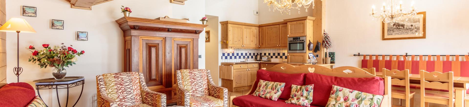 Urlaub in den Bergen 4-Zimmer-Appartment für 8 Personen (B03) - Les Chalets du Gypse - Saint Martin de Belleville - Wohnzimmer