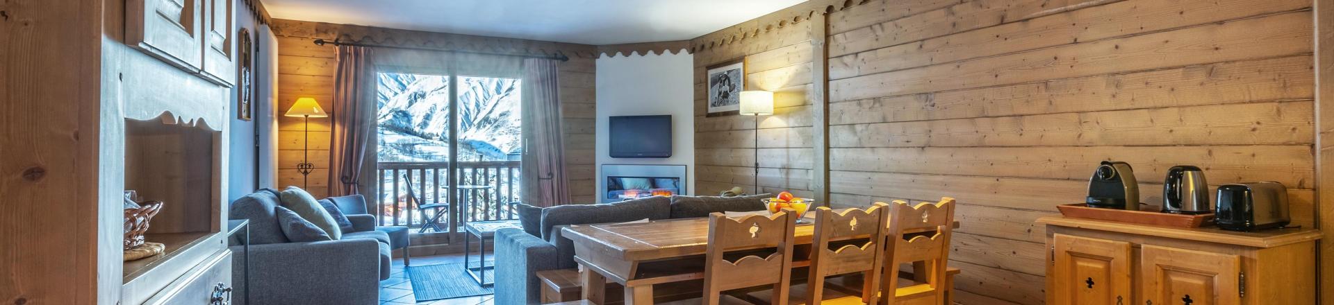 Urlaub in den Bergen 4-Zimmer-Appartment für 8 Personen (C02) - Les Chalets du Gypse - Saint Martin de Belleville - Wohnzimmer