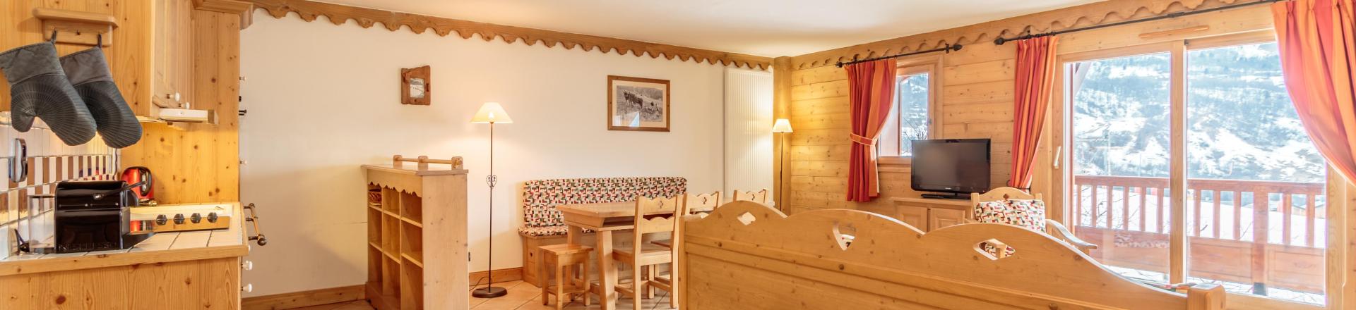 Urlaub in den Bergen 4-Zimmer-Holzhütte für 8 Personen (C08) - Les Chalets du Gypse - Saint Martin de Belleville - Wohnzimmer