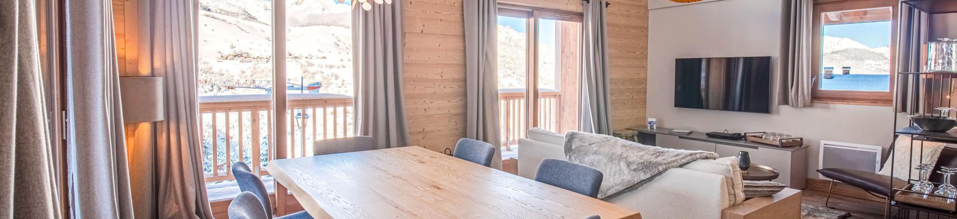 Holiday in mountain resort 4 room duplex chalet 6 people (Laurentide) - Les Chalets Lumi - Valmorel - Living room