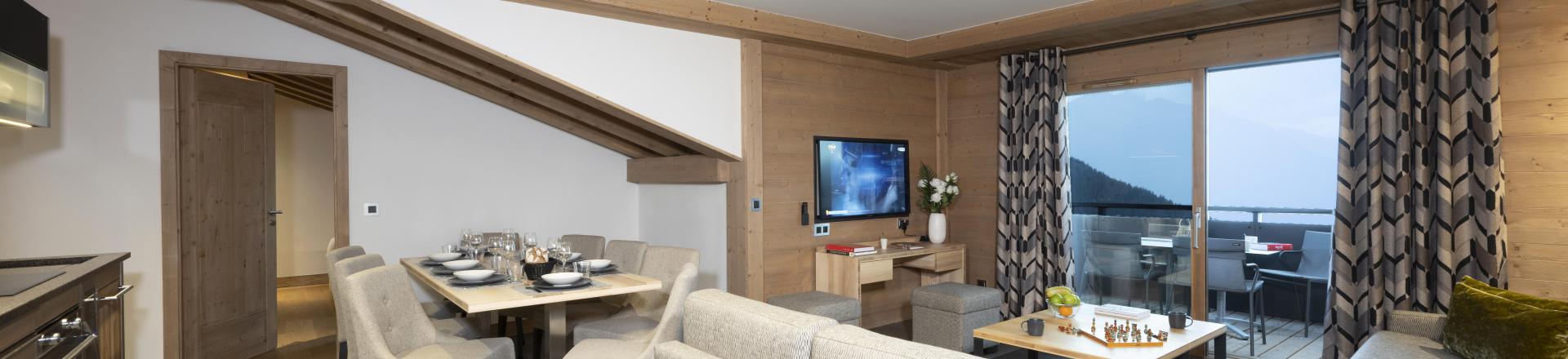 Urlaub in den Bergen 4-Zimmer-Appartment für 8 Personen - Résidence Alpen Lodge - La Rosière - Wohnzimmer