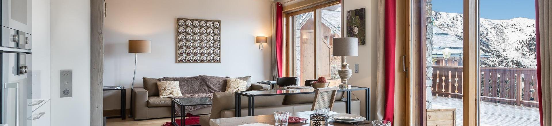 Vakantie in de bergen Appartement 4 kamers 8 personen (11) - Résidence Aspen Lodge & Park - Méribel - Woonkamer