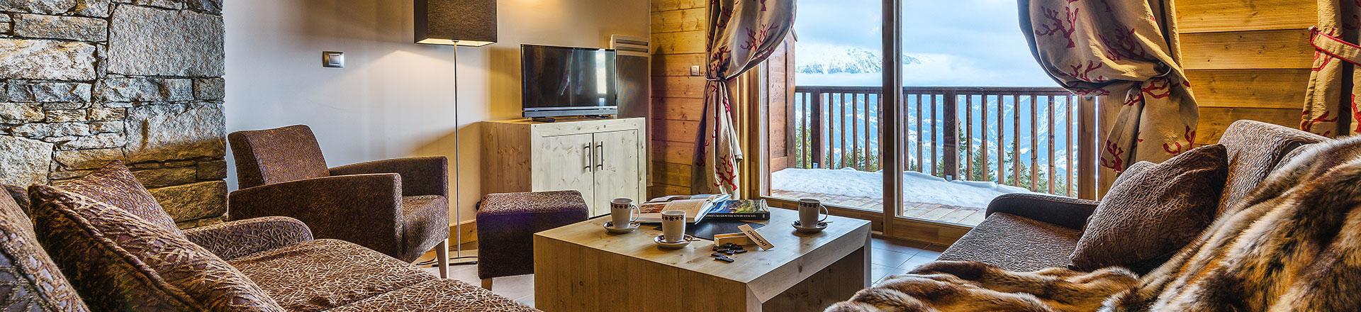 Urlaub in den Bergen Résidence Chalet les Marmottons - La Rosière - Wohnzimmer