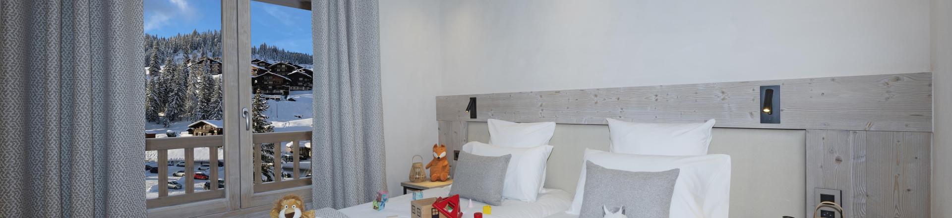 Holiday in mountain resort 3 room apartment 6 people (Grand Confort) - Résidence Hameau de l'Ours - Manigod l'Etale - Bedroom