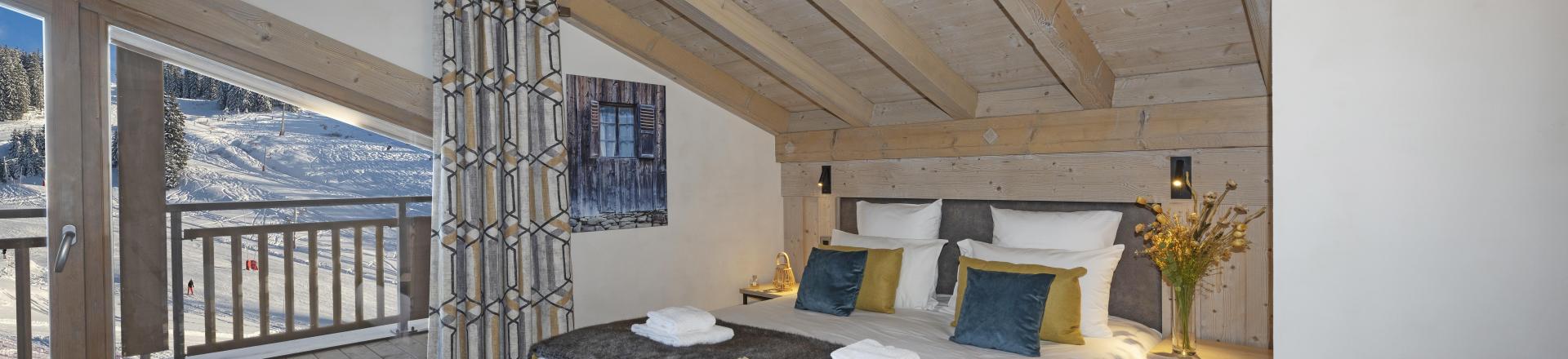 Urlaub in den Bergen 3 Zimmer Maisonettewohnung für 6 Personen - Résidence Hameau de l'Ours - Manigod l'Etale - Schlafzimmer