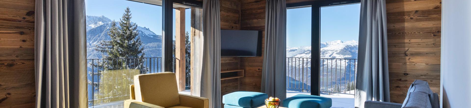 Vakantie in de bergen Appartement duplex 4 kabine kamers 12 personen (1) - Résidence l'Orée du Bois - La Rosière - Woonkamer