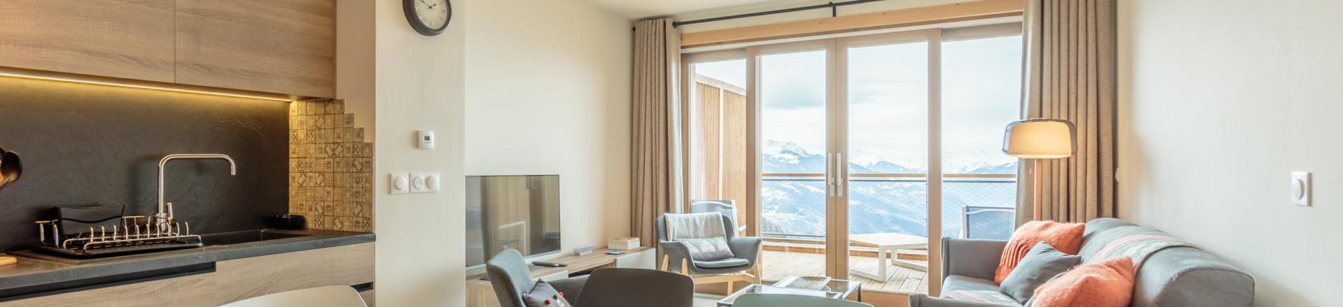 Urlaub in den Bergen 3-Zimmer-Appartment für 6 Personen (113) - Résidence le Ridge - Les Arcs - Wohnzimmer