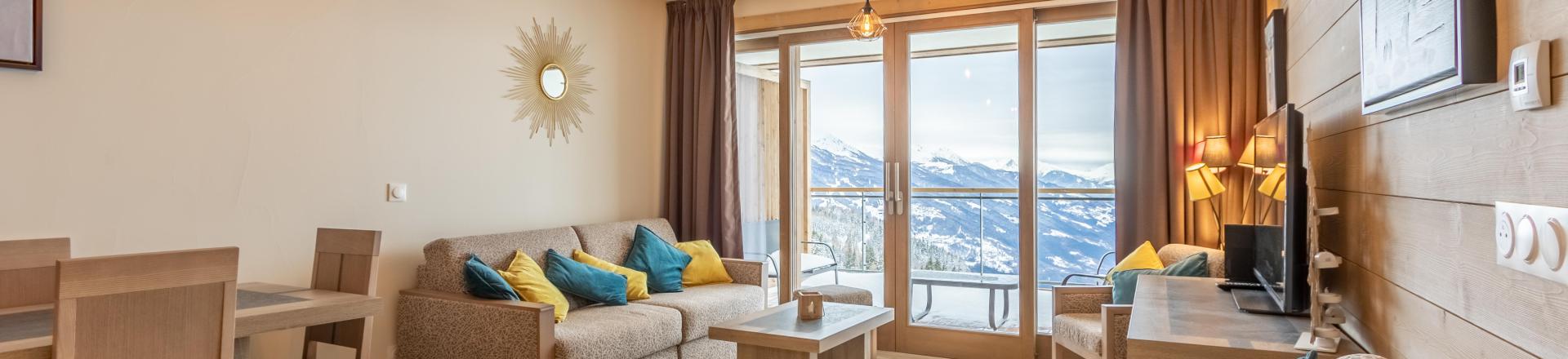 Urlaub in den Bergen 3-Zimmer-Appartment für 6 Personen (504) - Résidence le Ridge - Les Arcs - Wohnzimmer