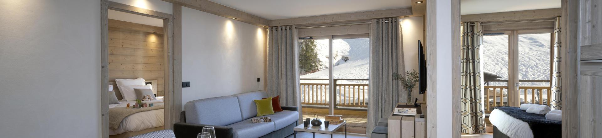 Urlaub in den Bergen 3-Zimmer-Appartment für 6 Personen (Prestige) - Résidence le Roc des Tours - Le Grand Bornand - Wohnzimmer