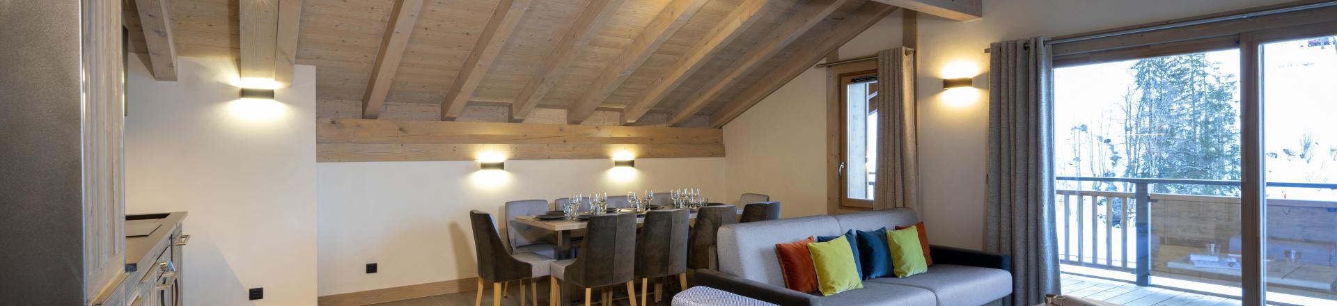 Holiday in mountain resort 5 room duplex apartment 10 people - Résidence le Roc des Tours - Le Grand Bornand - Living room