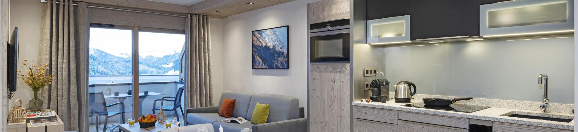 Holiday in mountain resort 2 room apartment 4 people - Résidence les Chalets de Joy - Le Grand Bornand - Kitchenette